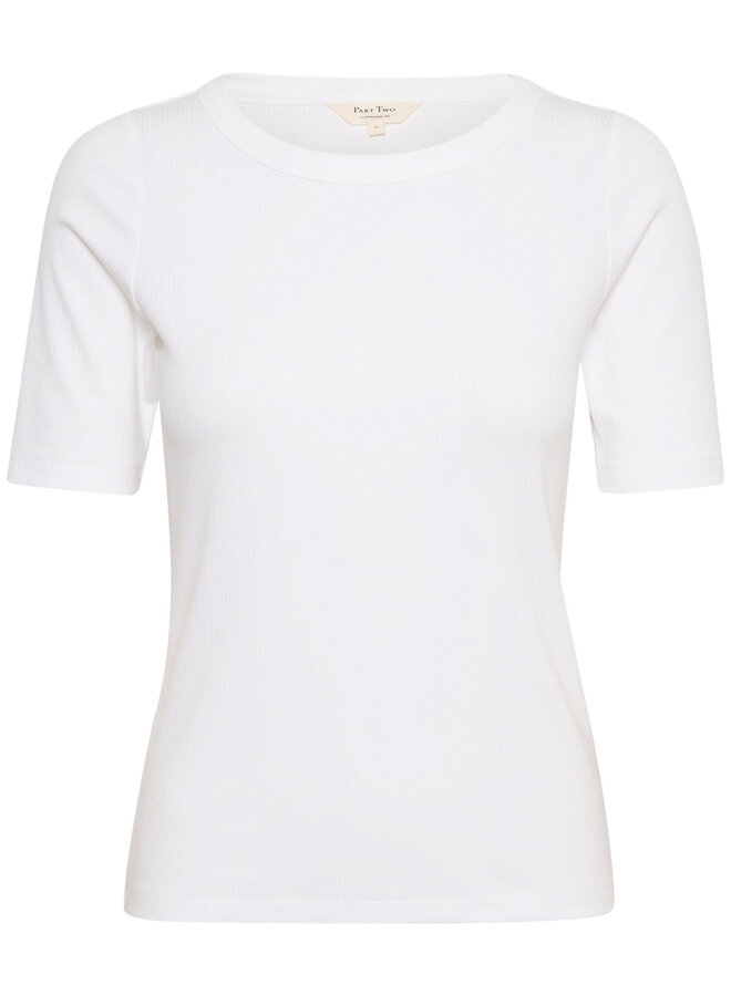 T-shirt Part Two Eamaja côtelé blanc
