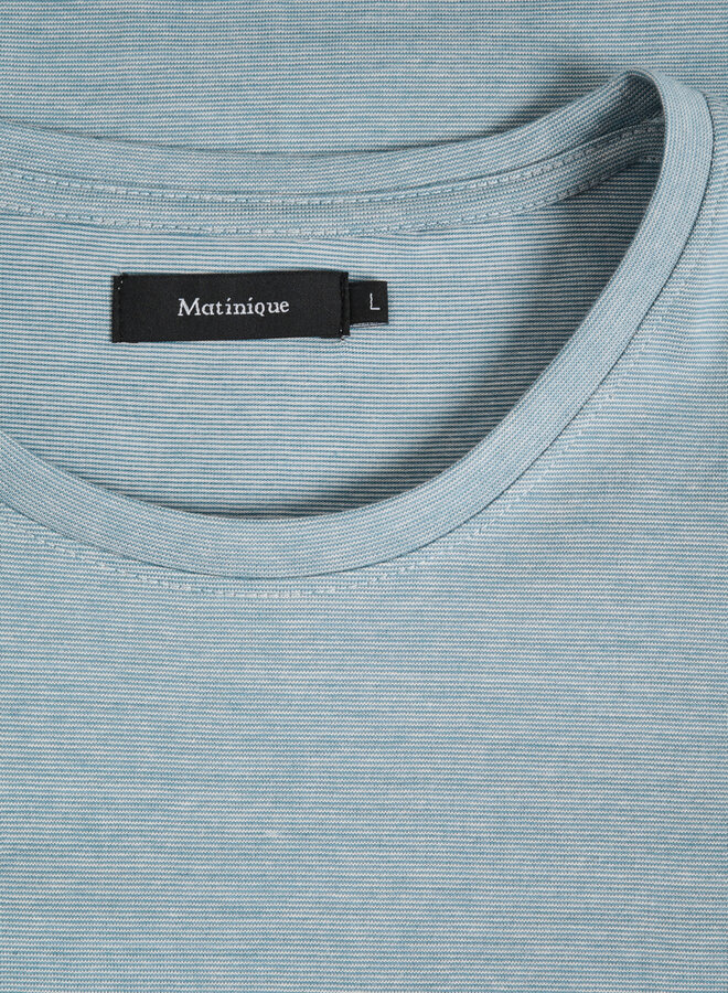 T-shirt Matinique Jermane à fines rayures bleu pâle