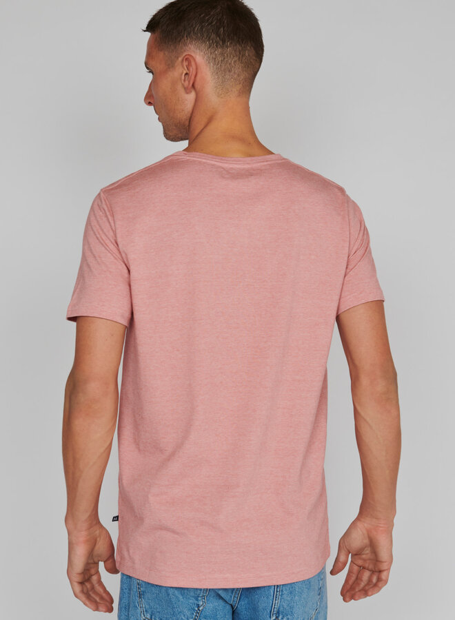 T-shirt Matinique Jermane à fines rayures rose corail