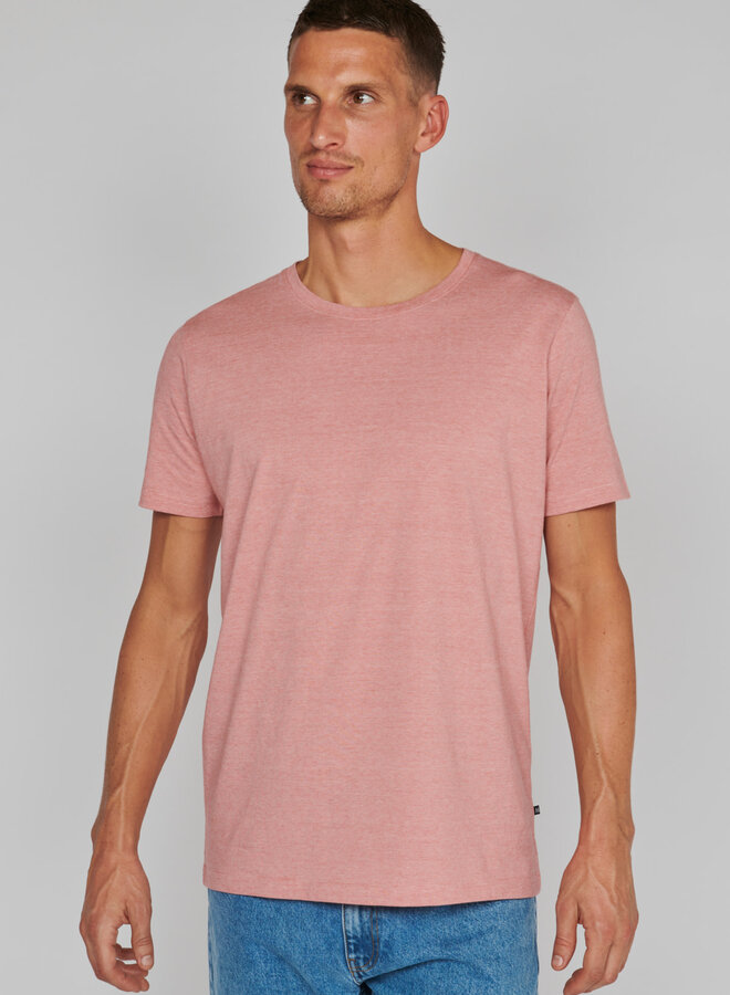 T-shirt Matinique Jermane à fines rayures rose corail