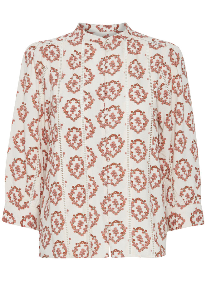 Blouse Atelier Rêve Seema blanc cassé à imprimé de fleurs