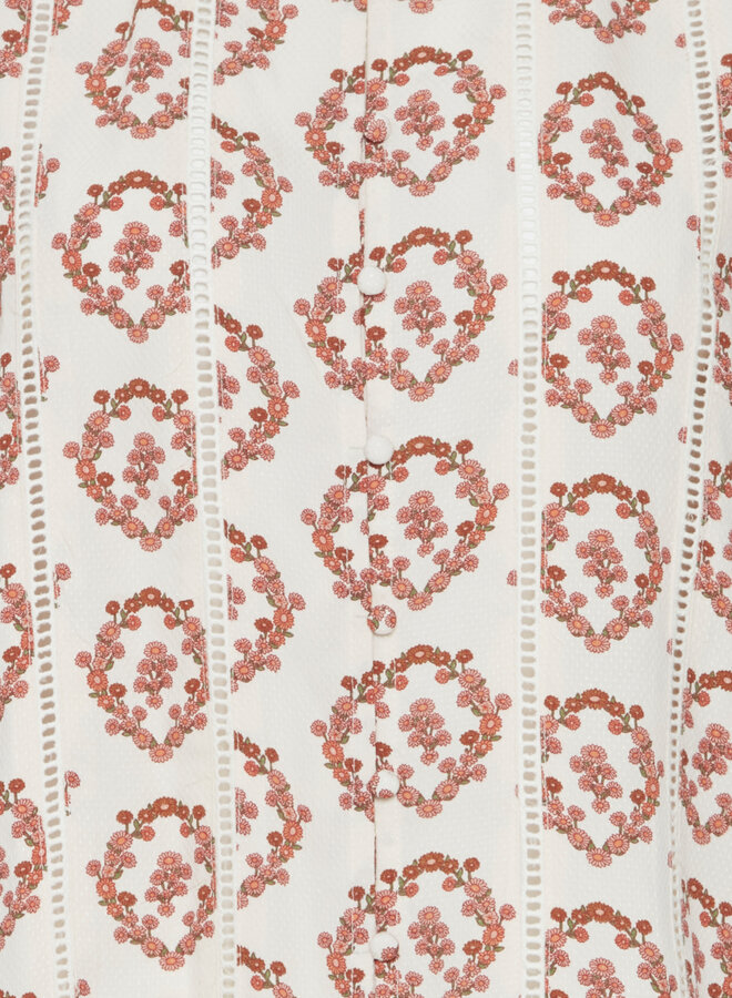 Blouse Atelier Rêve Seema blanc cassé à imprimé de fleurs