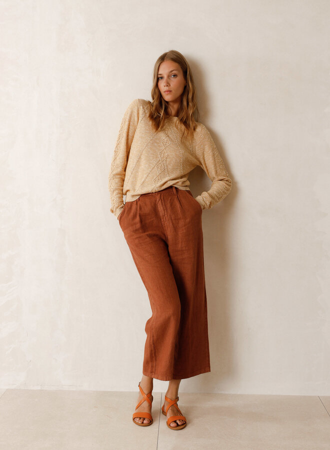 Pantalon Indi & Cold en lin cannelle