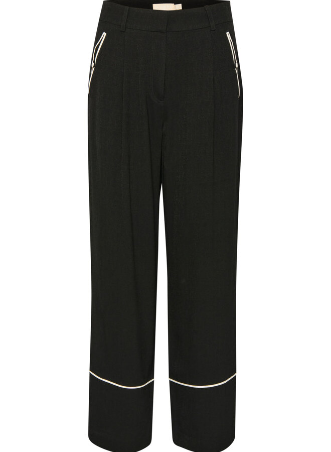 Pantalon Soaked in luxury Guilia noir bordé écru