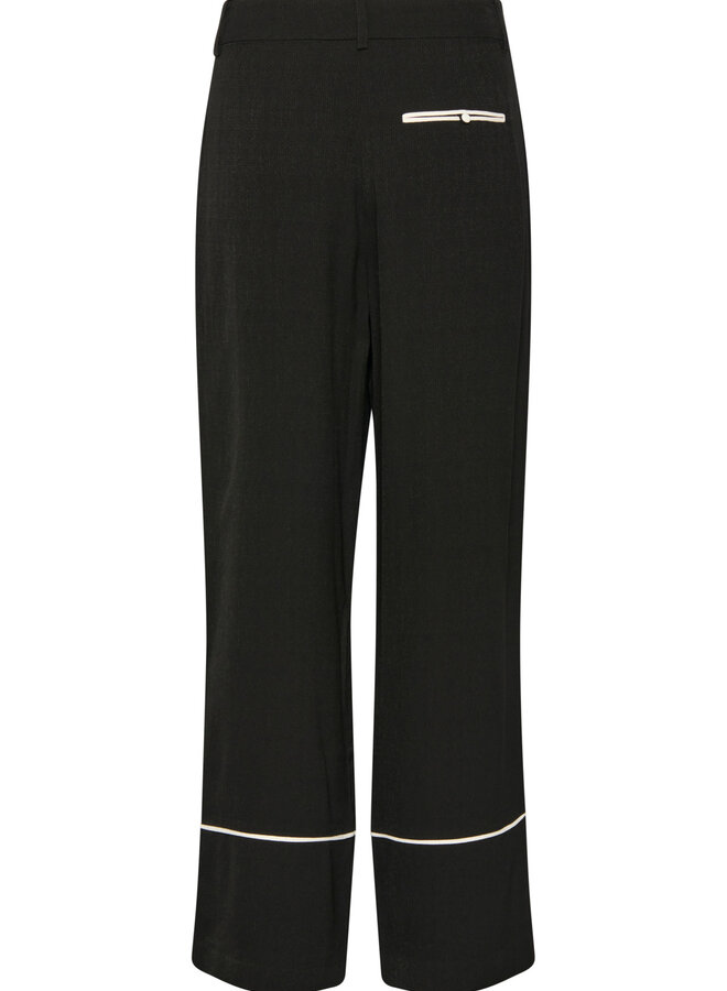 Pantalon Soaked in luxury Guilia noir bordé écru