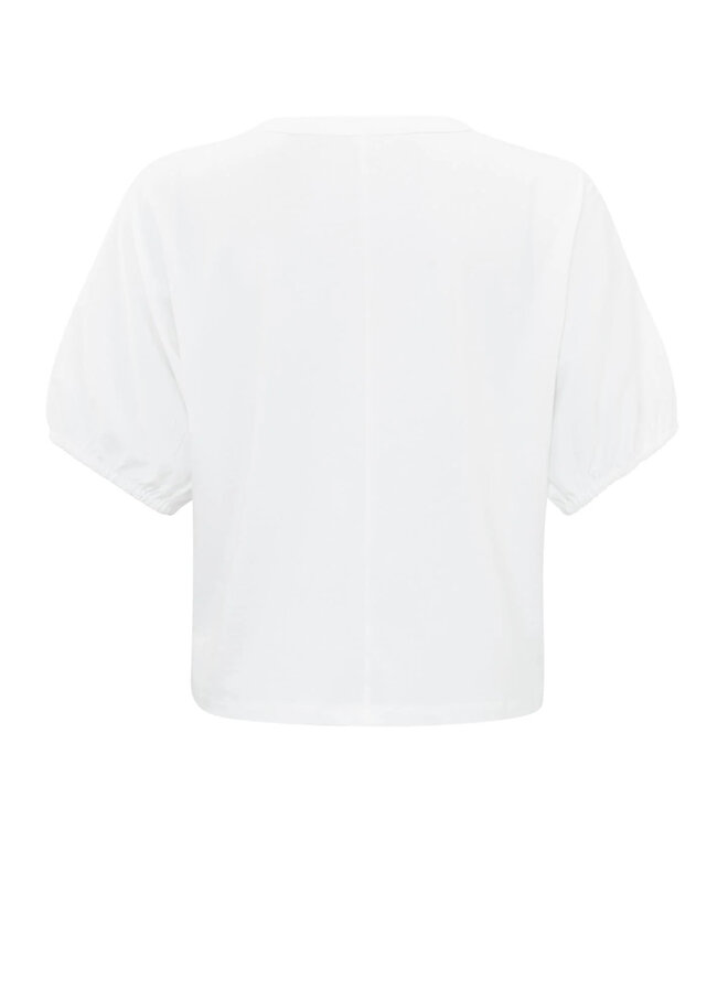 T-shirt Yaya avec manches à élastiques blanc