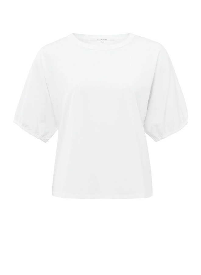 T-shirt Yaya avec manches à élastiques blanc