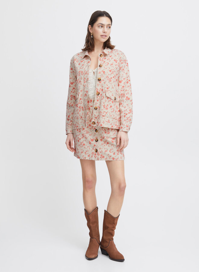 Jacket Atelier Rêve April écru fleuri orange