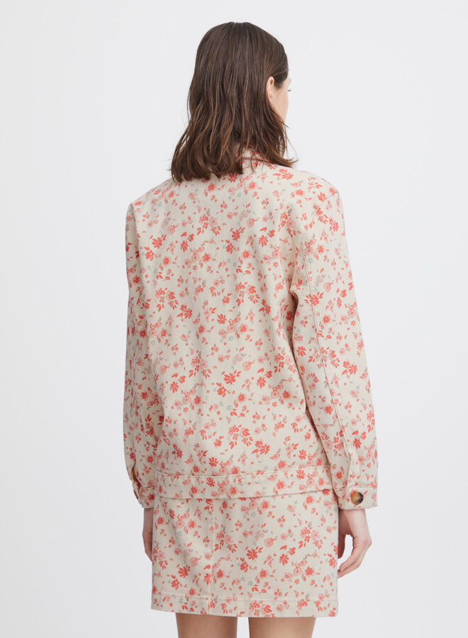 Jacket Atelier Rêve April écru fleuri orange