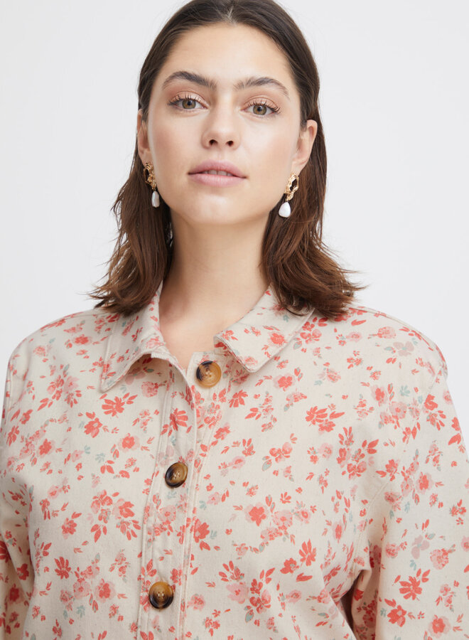Jacket Atelier Rêve April écru fleuri orange
