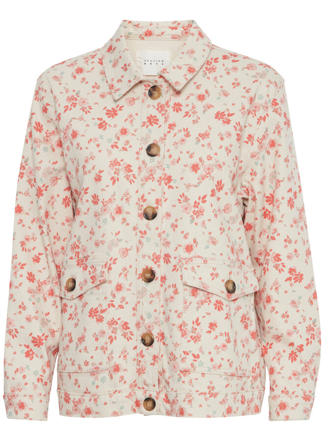 Jacket Atelier Rêve April écru fleuri orange