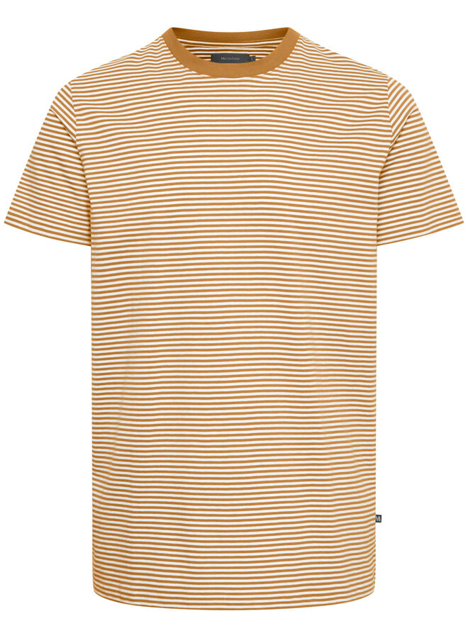 T-shirt Matinique Jeremy rayé jaune ambré & blanc