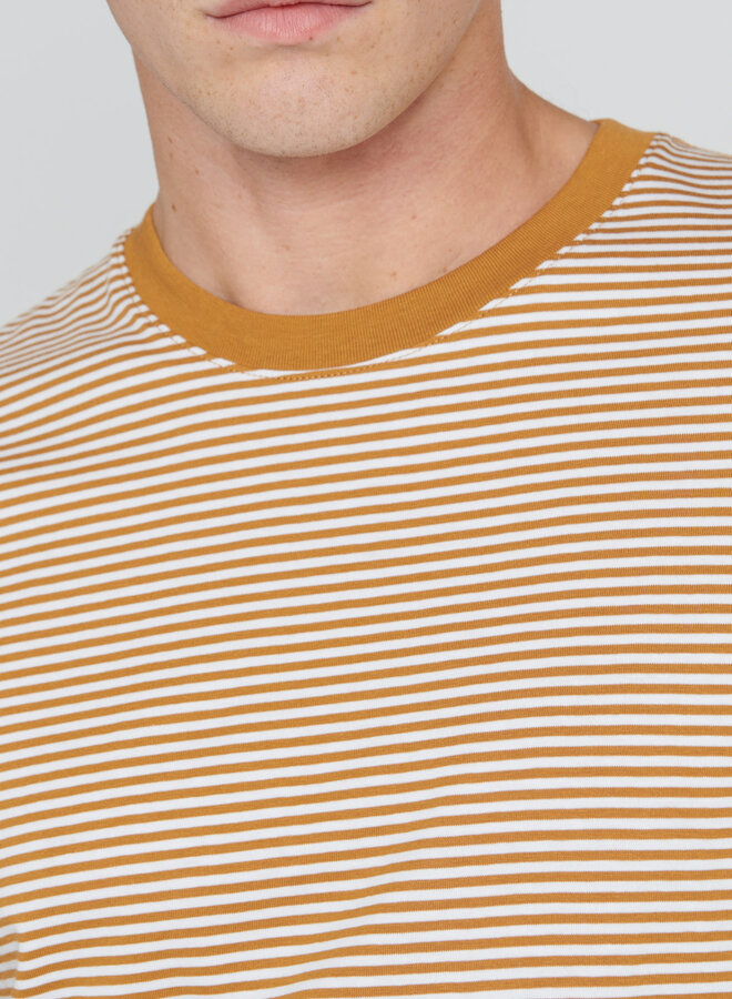 T-shirt Matinique Jeremy rayé jaune ambré & blanc