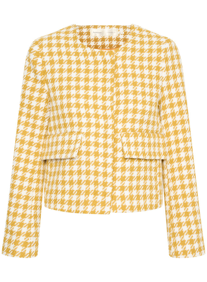 Jacket InWear Theia à motif pied-de-coq jaune & écru