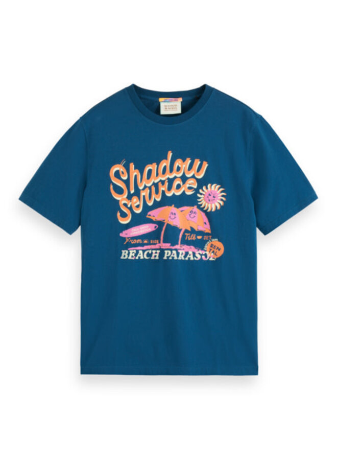 T-shirt Scotch & Soda à imprimé bleu teal