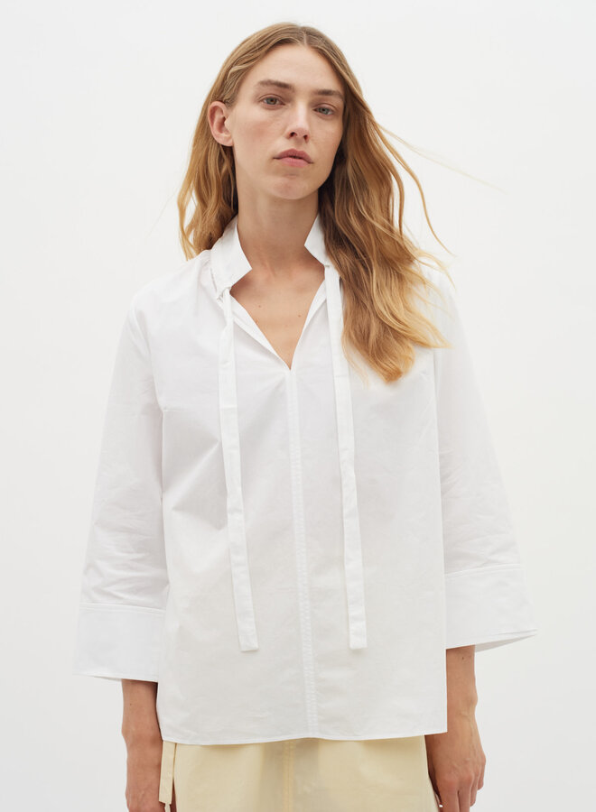 InWear Blouse InWear Bianci a col montant noue blanche