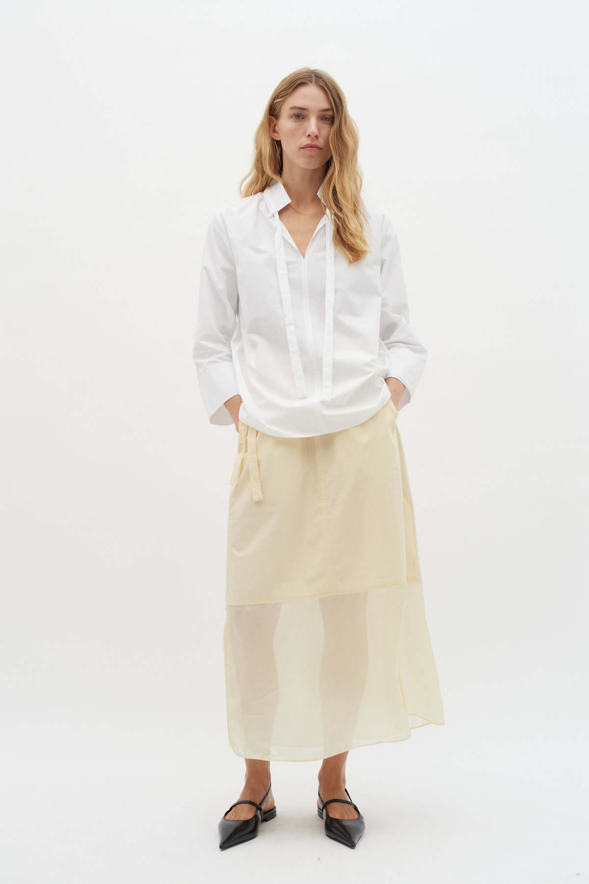 Blouse blanche col montant hotsell