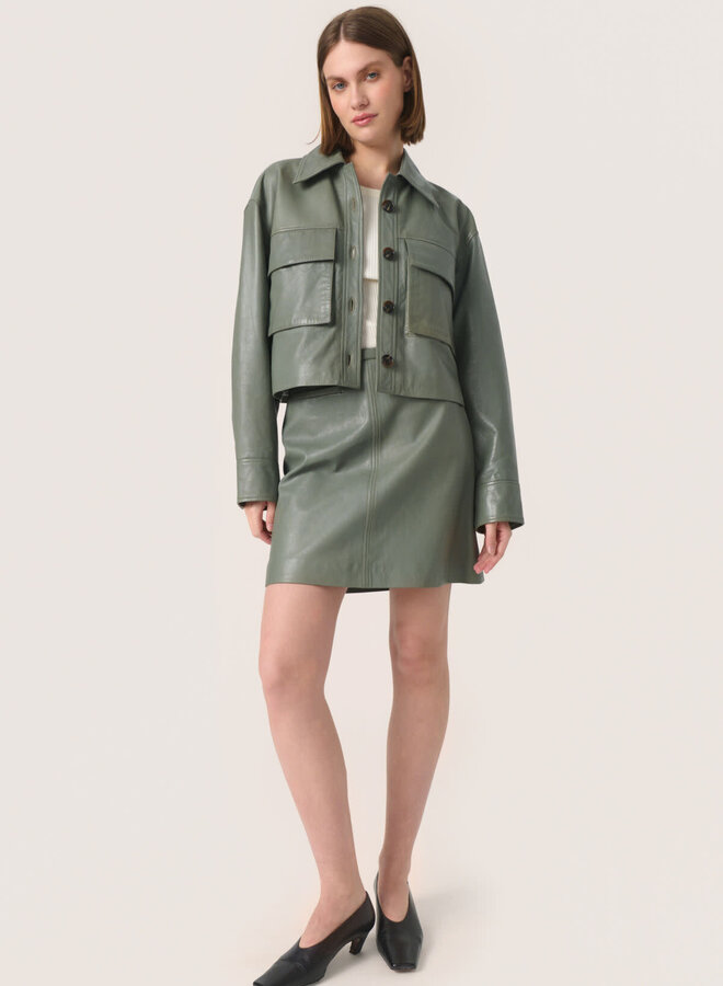 Jacket Soaked in Luxury Sorcha en cuir vert