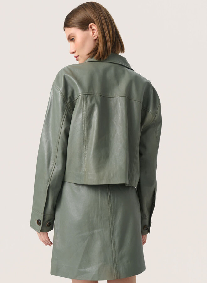 Jacket Soaked in Luxury Sorcha en cuir vert