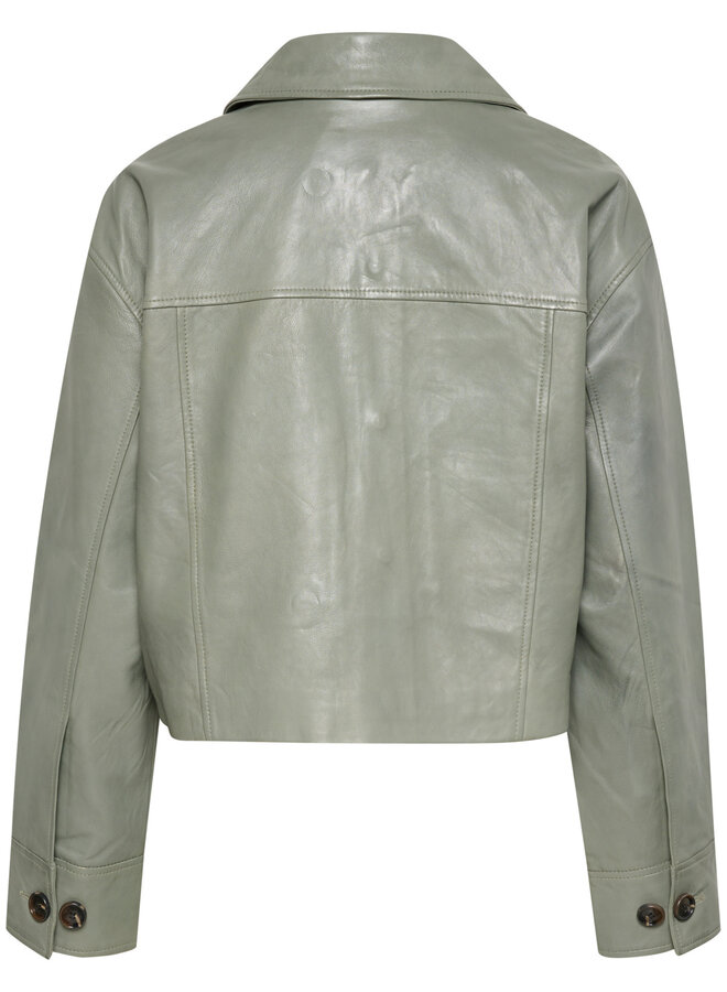 Jacket Soaked in Luxury Sorcha en cuir vert