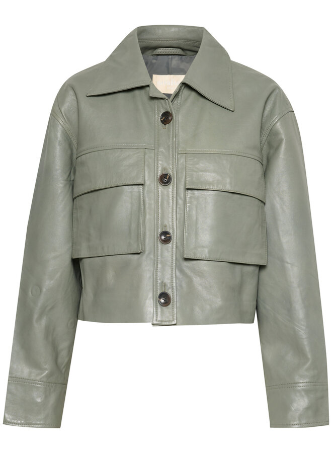 Jacket Soaked in Luxury Sorcha en cuir vert