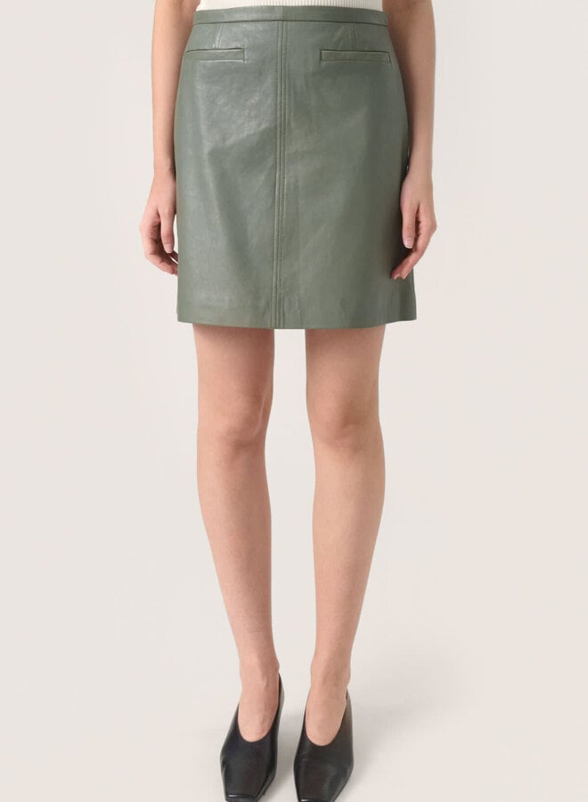 Jupe Soaked in Luxury Sorcha en cuir vert