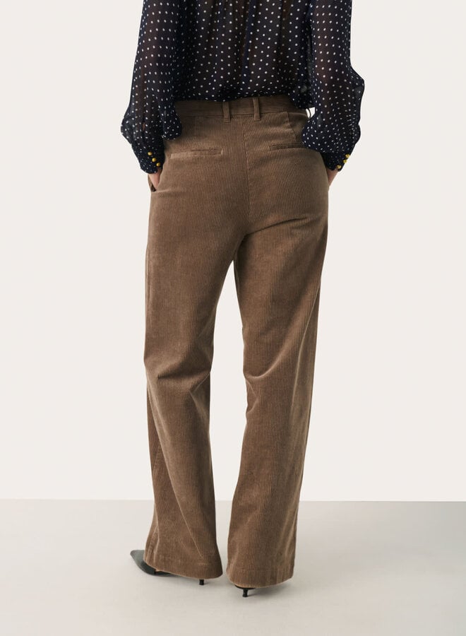 Pantalon Part Two Clarisse en corduroy brun noyer