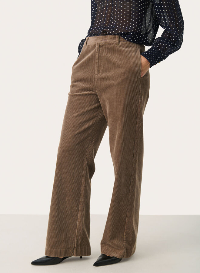 Pantalon Part Two Clarisse en corduroy brun noyer