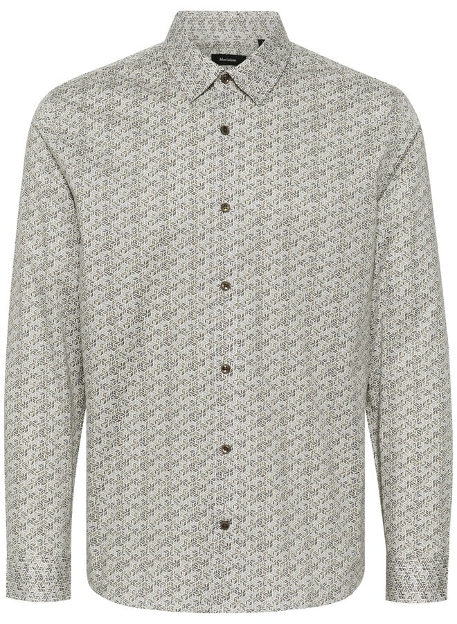 Chemise Matinique Christaldo imprimée beige pierre & grise