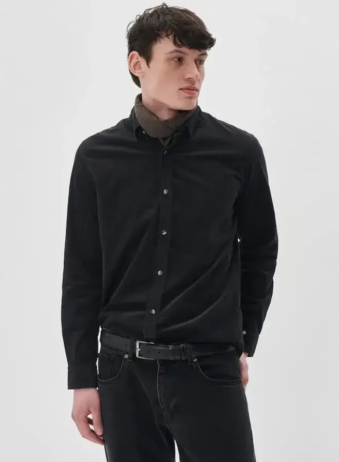 Chemise Matinique Trostol en corduroy noire