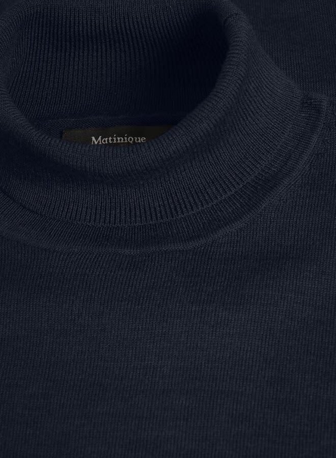 Tricot Matinique Parcusman à col roulé bleu marine mélange