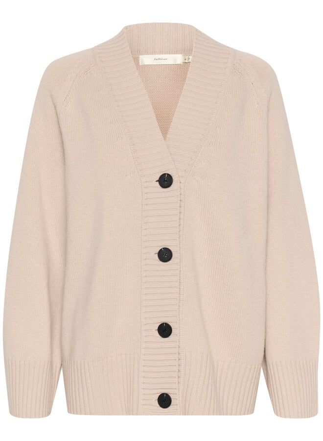 Cardigan InWear Kaxy à col V boutonné beige brume