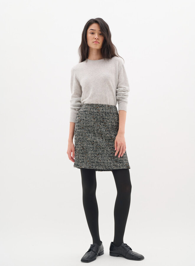 Jupe InWear Kiela en tweed noir, blanc & brun marron