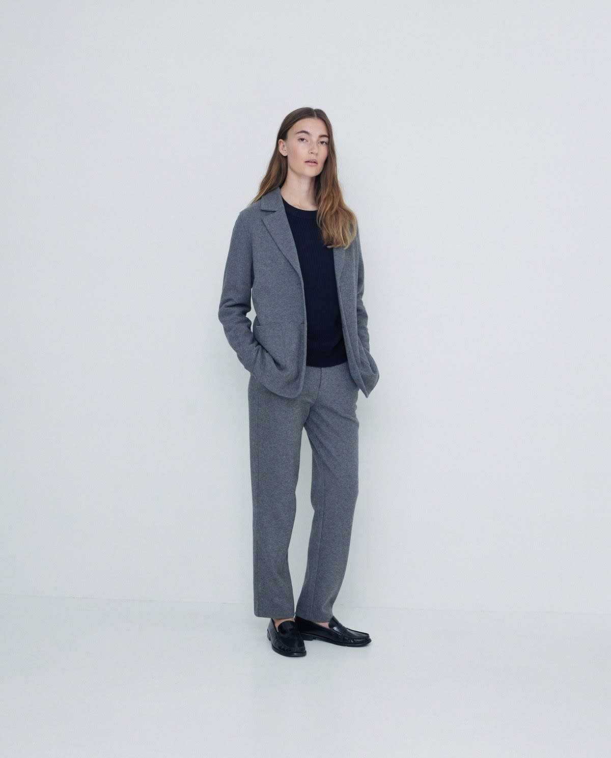 Yerse Pantalon Yerse Aroa en jersey gris melange