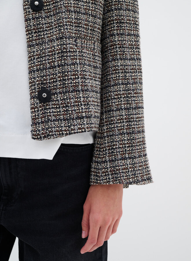 Veston InWear Yara en tweed noir, brun & crème
