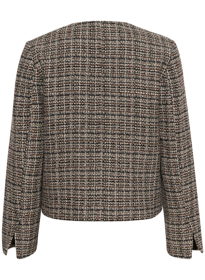 Veston InWear Yara en tweed noir, brun & crème