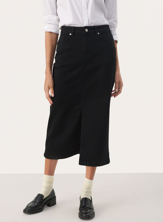 Jupe midi Part Two Dilin en denim noire