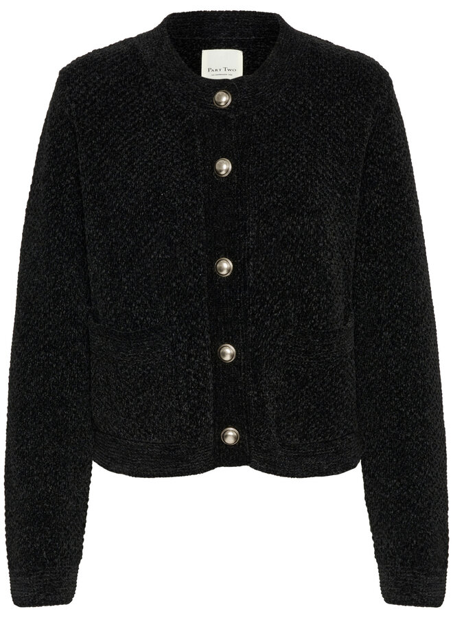 Cardigan Part Two Mika en chenille noir