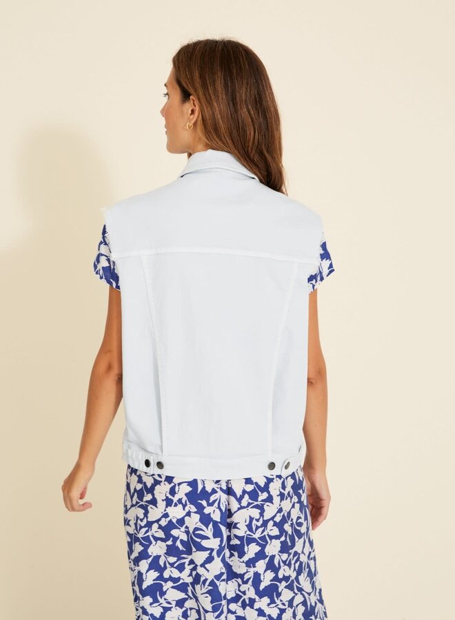Jacket Yerse sans manches en jeans délavé