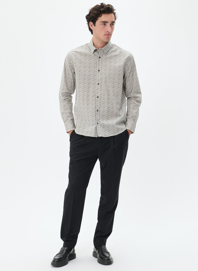 Chemise Matinique Christaldo imprimée beige pierre & grise