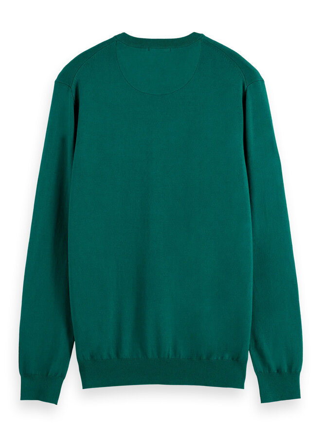 Tricot Scotch & Soda à col rond en viscose vert émeraude