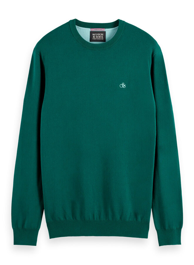 Tricot Scotch & Soda à col rond en viscose vert émeraude