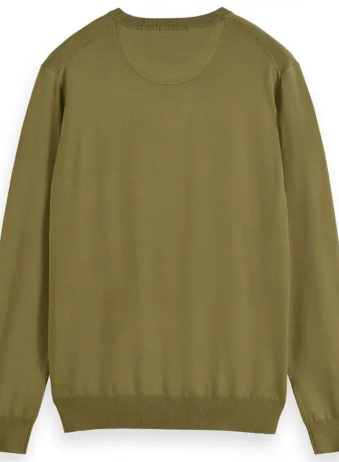 Tricot Scotch & Soda à col rond en viscose vert mousse