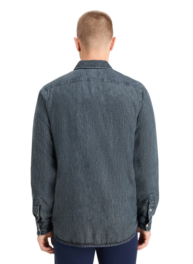 Chemise Scotch & Soda en jeans délavé bleue noire