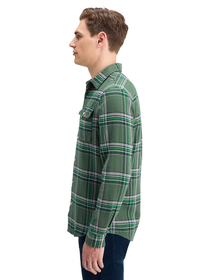 Chemise Scotch & Soda en flanelle vert émeraude à carreaux verts