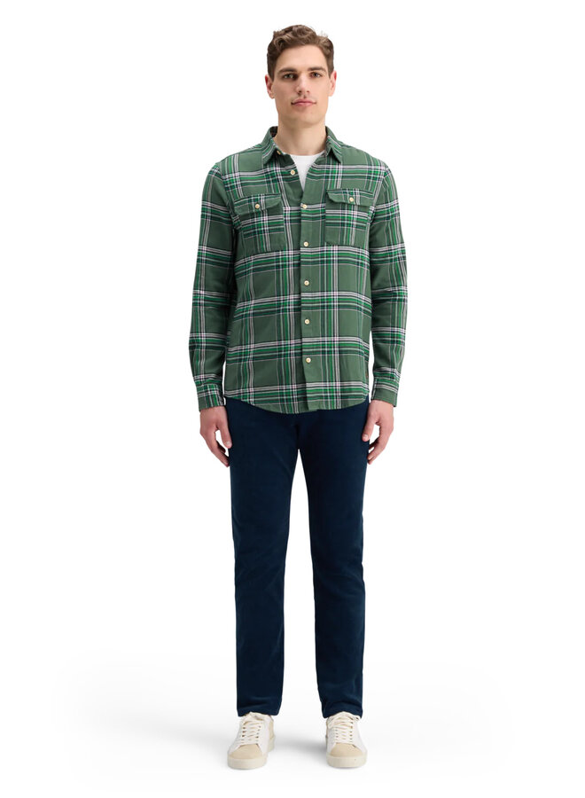 Chemise Scotch & Soda en flanelle vert émeraude à carreaux verts
