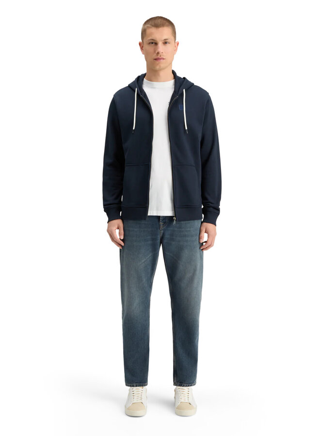 Cardigan Scotch & Soda à capuche à logo signature bleu marine