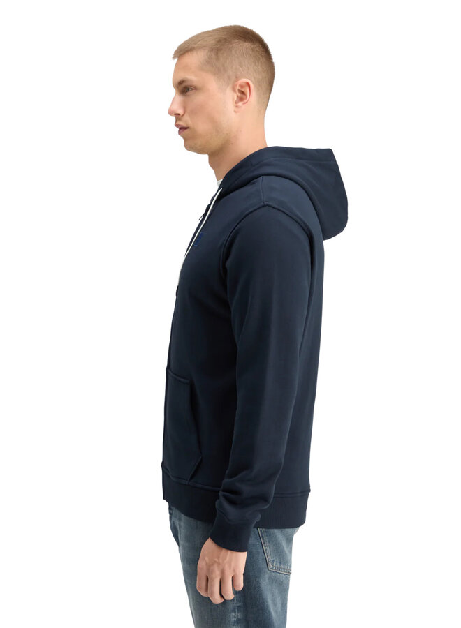 Cardigan Scotch & Soda à capuche à logo signature bleu marine