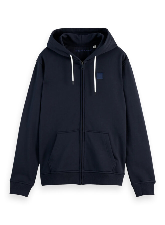Cardigan Scotch & Soda à capuche à logo signature bleu marine