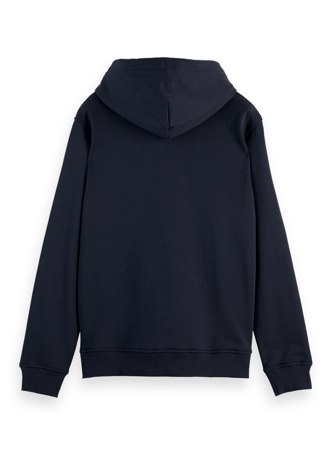Cardigan Scotch & Soda à capuche à logo signature bleu marine
